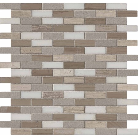 Msi Arctic Storm SAMPLE Honed Marble Mesh-Mounted Mosaic Floor And Wall Tile ZOR-MD-0127-SAM